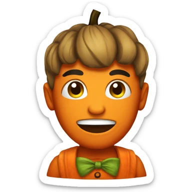 A Halloween pumpkin costume sticker