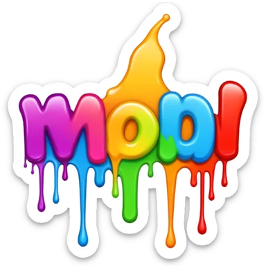 Graffiti the word mod with drippy paint  sticker