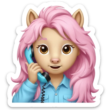 Pony talking on the phone sticker