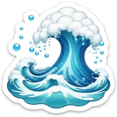 An ocean at a rolling boil with a lot of bubbles errupting from it sticker