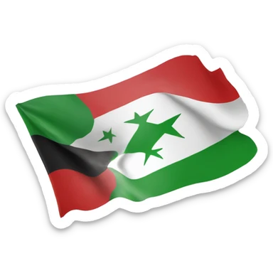 Syrian flag but green color not red  sticker