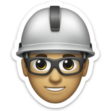 Trabalhador com capacete com a mão sticker