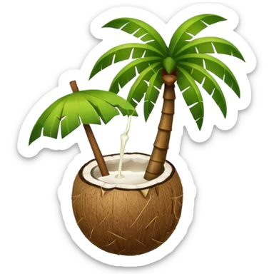 Palm tree drinking a coconut  sticker