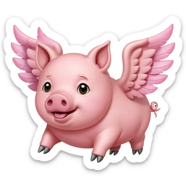 Flying pig sticker