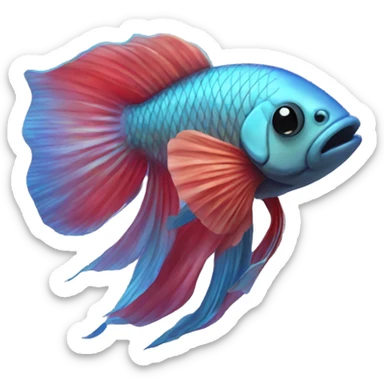 beta fish with bow sticker
