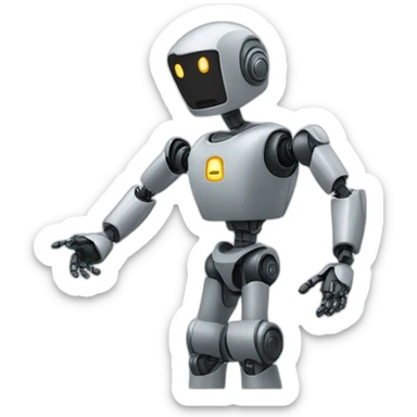 robot pointing to the sky above sticker