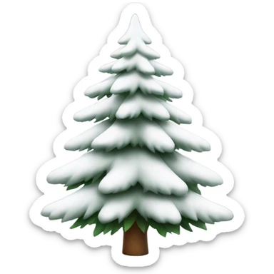  actual white fir christmas tree isolated.  sticker