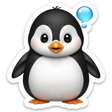 cutesy penguin blowing a kiss sticker