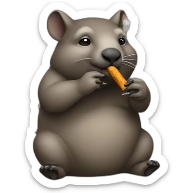 a wombat smoking sticker