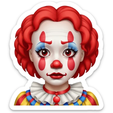clown female make up cried sticker
