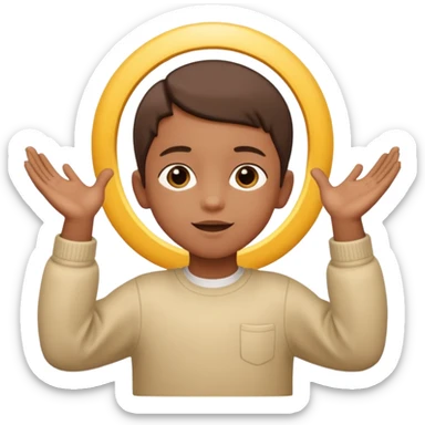 Niño abrazando a Dios sticker