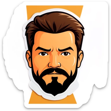Man with goatee sticker