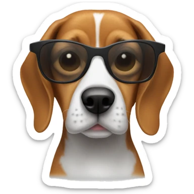 Beagle wearing sunglasses sticker