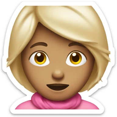 Blushed emoji wearing pink sticker