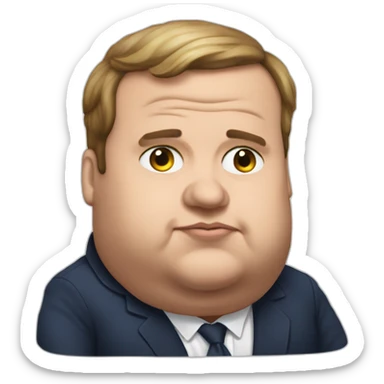 extremely obese macron sticker