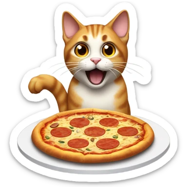 Cat eating pizza  sticker