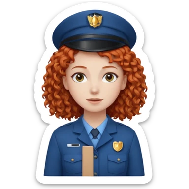box carrier curly red hairedgirl  sticker