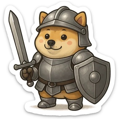 cheems as a knight sticker