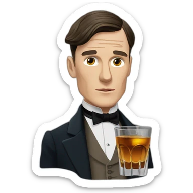 Tommy shelby peaky blinders drinking whisky sticker