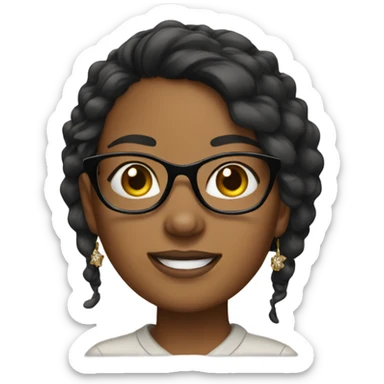 girl with glasses and earrings sticker