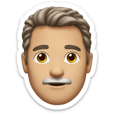 middle aged man with brown hair. Show the shoulders sticker