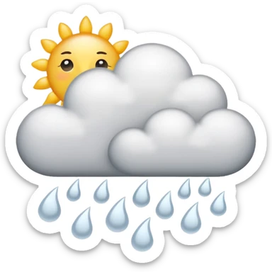 clouds with some snow showers and a tiny sun sticker