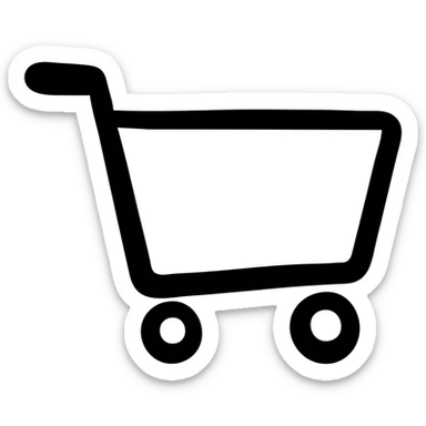 Hand drawn shopping cart icon sticker