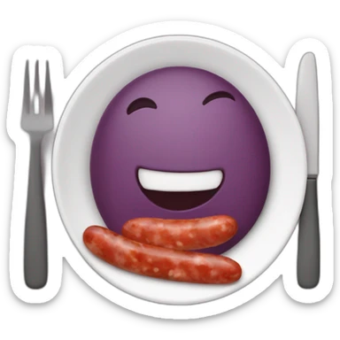 Raisin et saucisson dans une assiette qui vont être manget sticker
