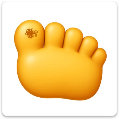 Make a foot emoji exactly like the reference image, in iOS emoji style. Same shape, color, and details, smooth and shiny. Add a subtle highlight. sticker