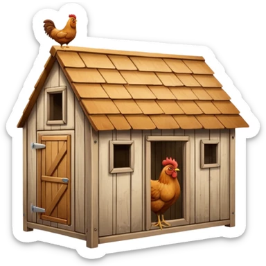 chicken coop, hen house sticker