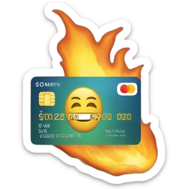 creditcard-on-fire sticker