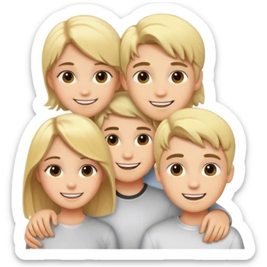 smiling girl with blonde boys sticker