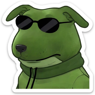 Dog wearing ski mask sticker