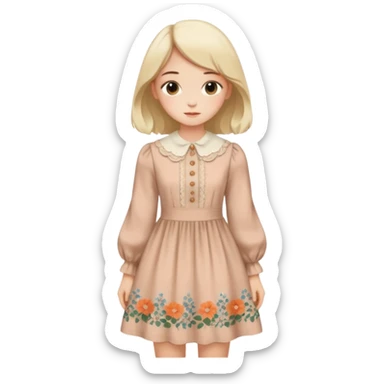 Cottagecore style ultra cute vintage material dress sticker