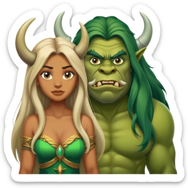 beautiful brazilian goddess next to ugly ogre sticker