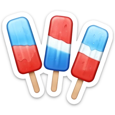 red white blue ice popsicle simple sticker