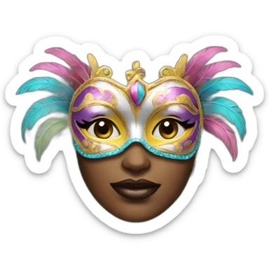 woman with carnival mask  sticker