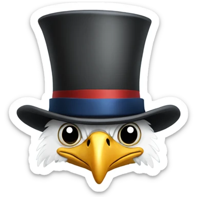 Bald eagle top hat  sticker
