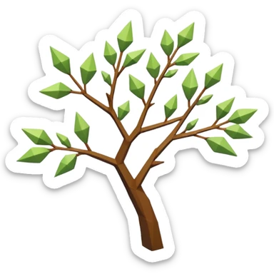 low poly branch white godly   sticker