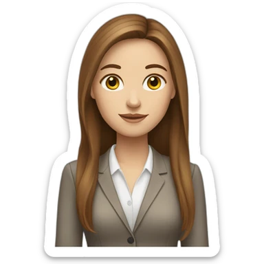 white-girl-with-long-brown-hair-office worker sticker