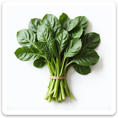 A realistic bunch of spinach with detailed leaves and stems. sticker