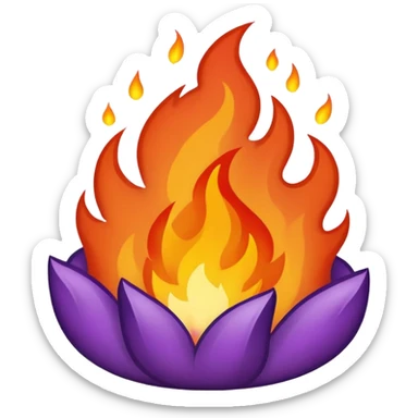 plain purple no orange color fire sticker