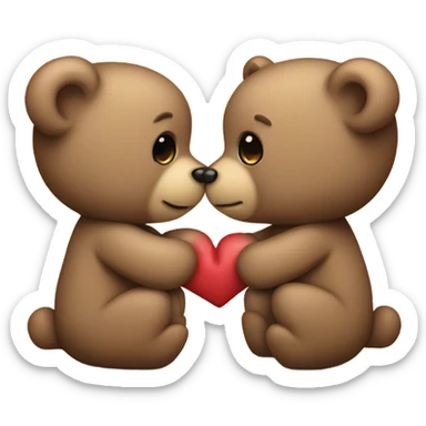 two teddy bears kissing sticker