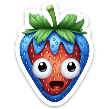 Blue strawberry  sticker