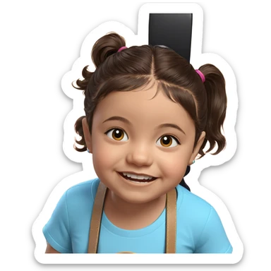 smiling girl with guitar case sticker