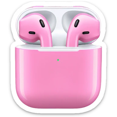 Big Pink airpods with bows sticker