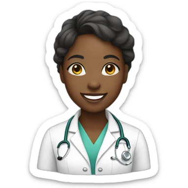 young african female doctor smiling sticker