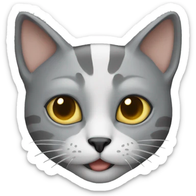 gatto grigio scuro  sticker