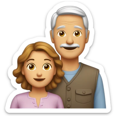 pareja de abuelos, hombre canoso sticker