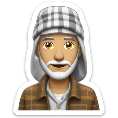 white arab man wearing plaid hat sticker
